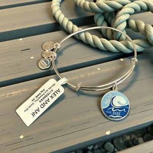 🌊ALEX AND ANI🌊Seas The Day Bangle Bracelet in Shiny Silver/NWT